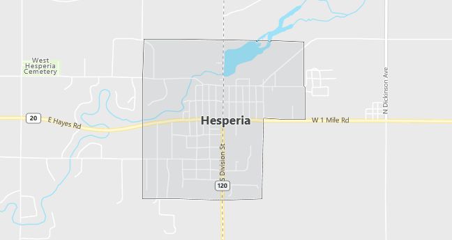 Map of Hesperia, MI