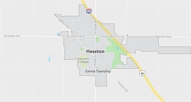 Map of Hesston, KS