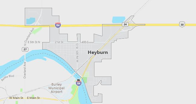 Map of Heyburn, ID