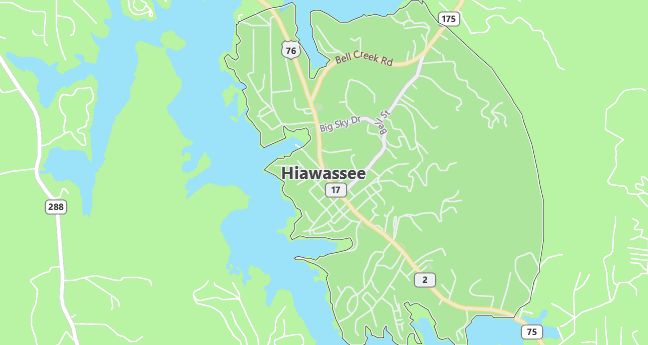 Map of Hiawassee, GA