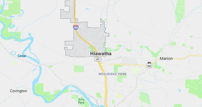 Map of Hiawatha, IA