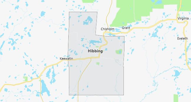 Map of Hibbing, MN