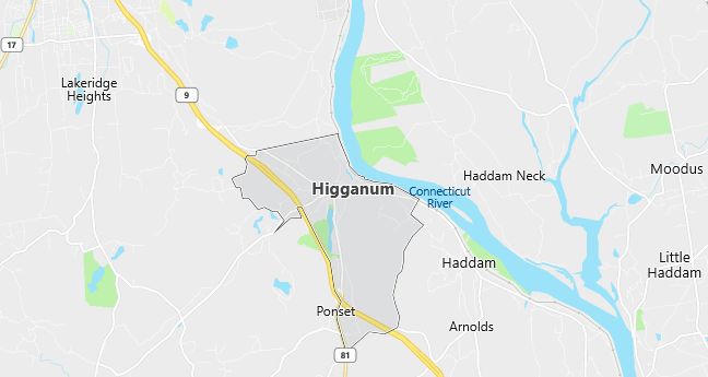 Map of Higganum, CT