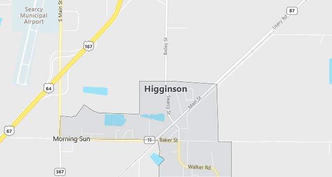 Map of Higginson, AR