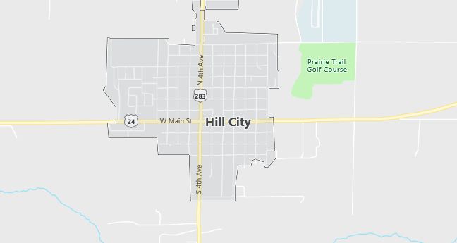 Map of Hill City, KS