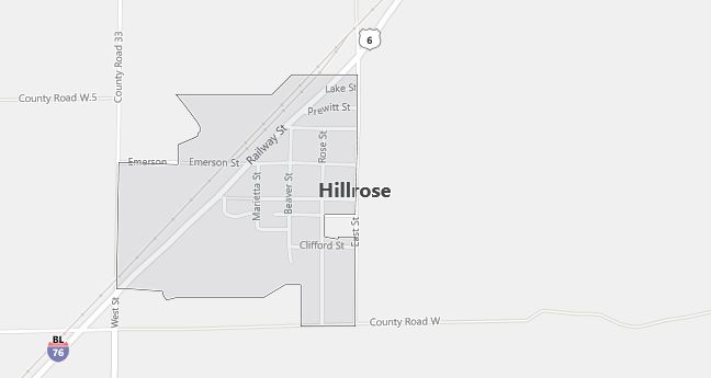 Map of Hillrose, CO