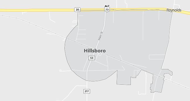 Map of Hillsboro, AL