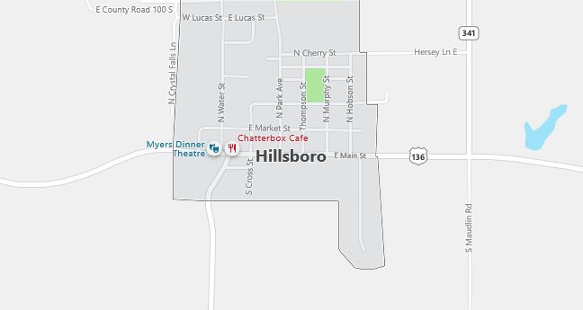 Map of Hillsboro, IN