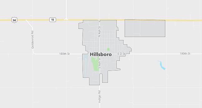 Map of Hillsboro, KS