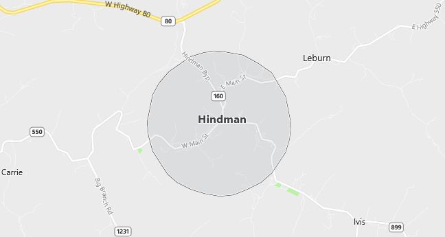 Map of Hindman, KY