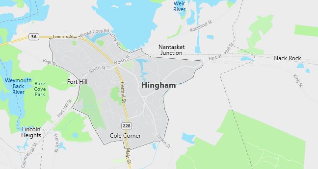 Map of Hingham, MA