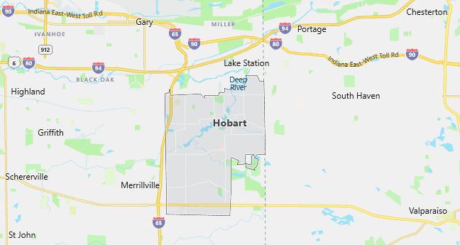 Map of Hobart, IN