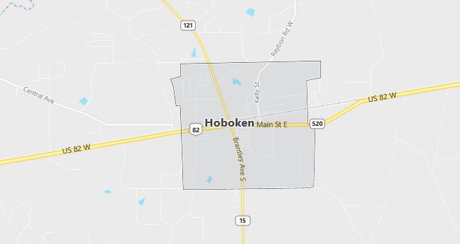 Map of Hoboken, GA