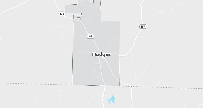 Map of Hodges, AL