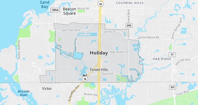 Map of Holiday, FL