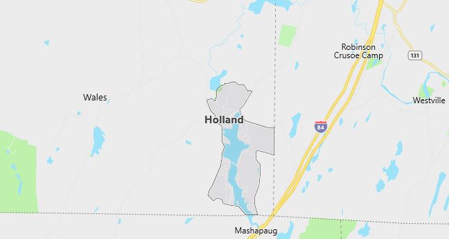 Map of Holland, MA