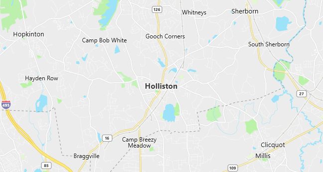 Map of Holliston, MA