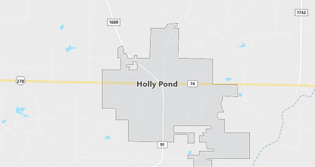 Map of Holly Pond, AL