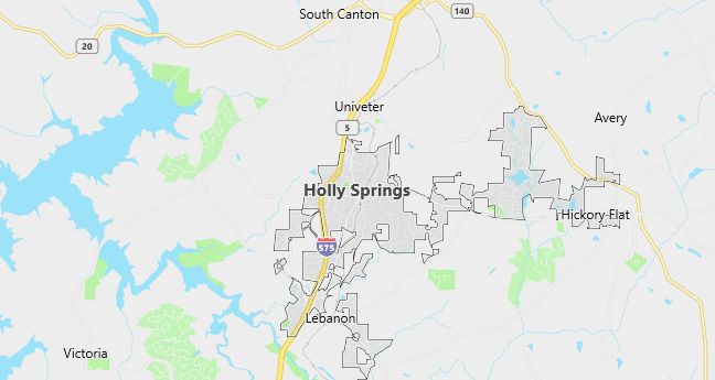 Map of Holly Springs, GA