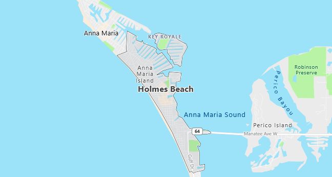 Map of Holmes Beach, FL