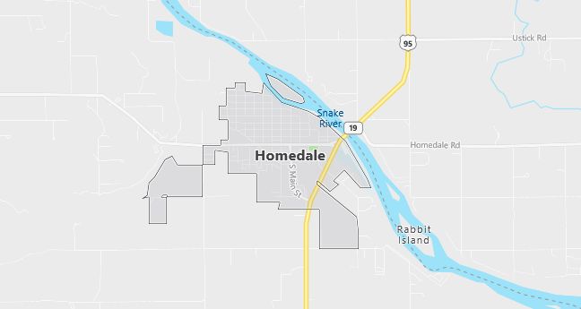 Map of Homedale, ID