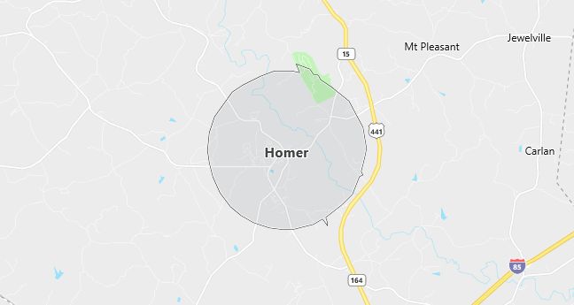 Map of Homer, GA