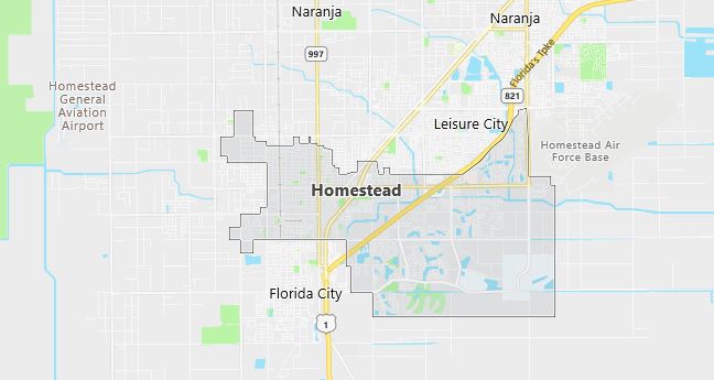 Map of Homestead, FL