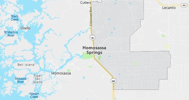 Map of Homosassa Springs, FL