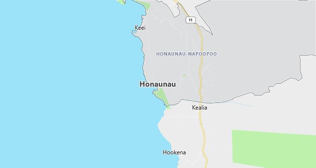 Map of Honaunau, HI