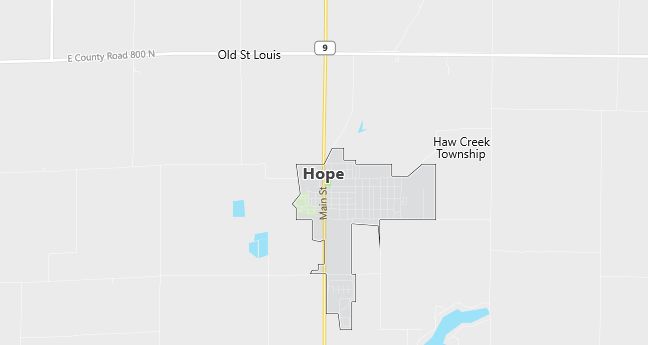 Map of Hope, IN