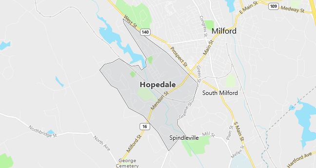 Map of Hopedale, MA