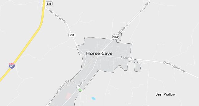 Map of Horse Cave, KY