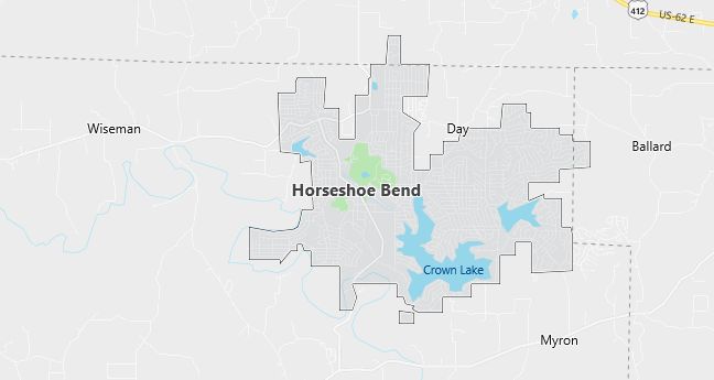 Map of Horseshoe Bend, AR