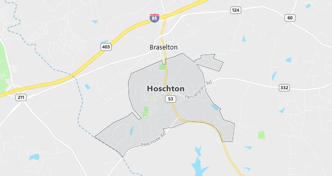 Map of Hoschton, GA