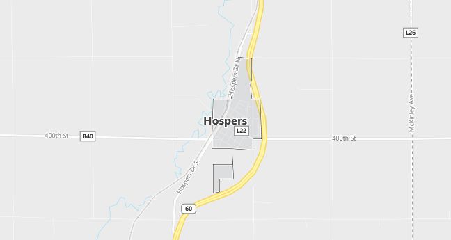 Map of Hospers, IA