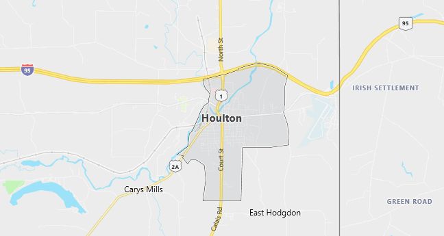 Map of Houlton, ME