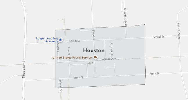 Map of Houston, DE