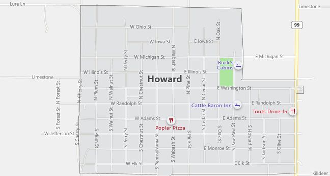 Map of Howard, KS