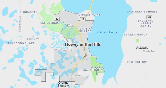 Map of Howey In The Hills, FL