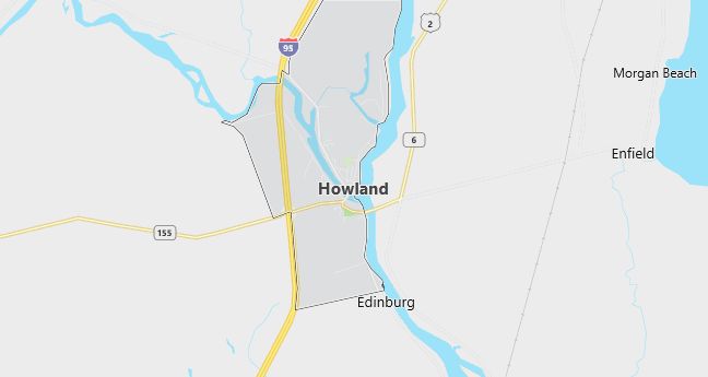 Map of Howland, ME