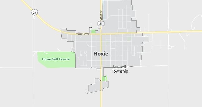 Map of Hoxie, KS