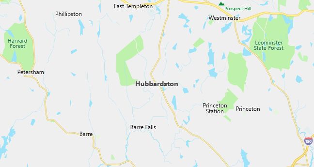 Map of Hubbardston, MA