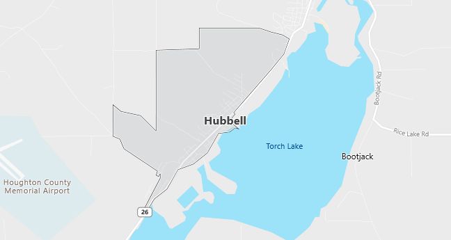 Map of Hubbell, MI