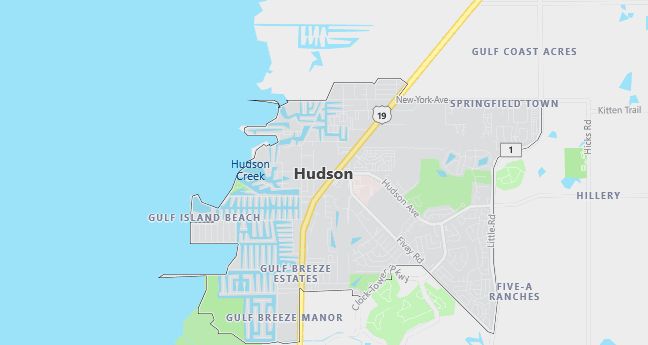 Map of Hudson, FL