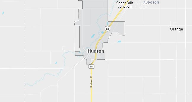 Map of Hudson, IA