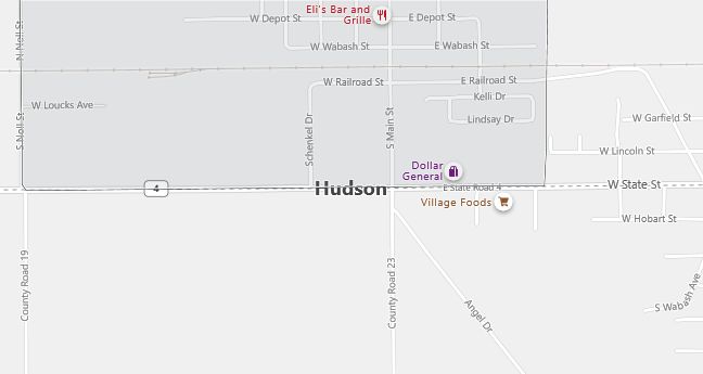 Map of Hudson, IN