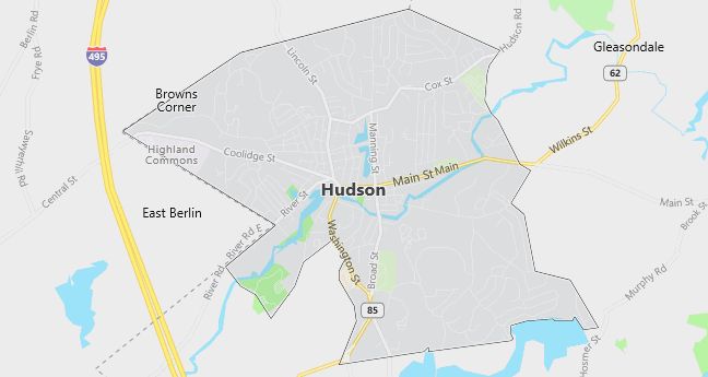 Map of Hudson, MA