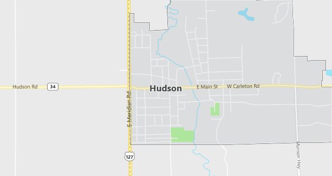 Map of Hudson, MI