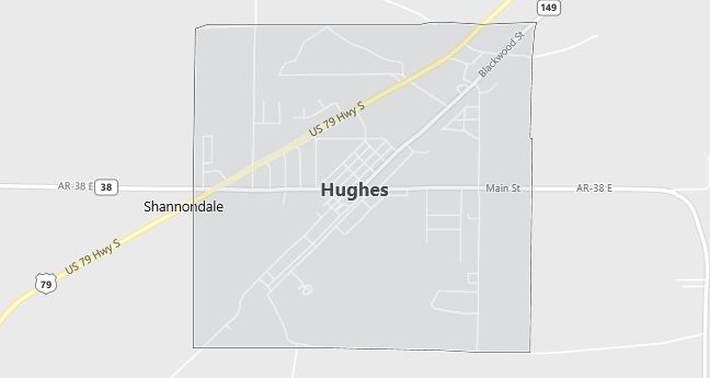 Map of Hughes, AR