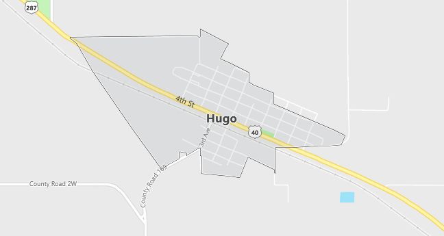 Map of Hugo, CO